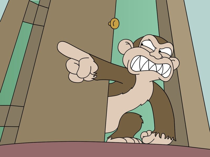 Angry Monkey Pointing — Brown