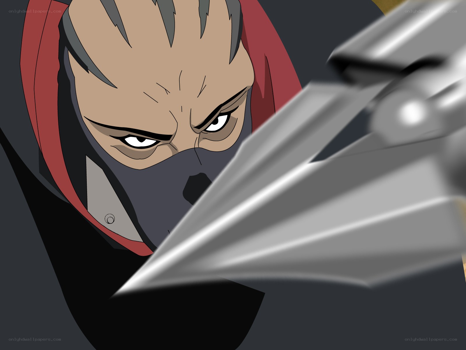 angry ninja with weapon
