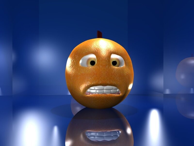 Angry Orange Character — Blue