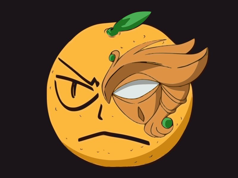 angry orange character