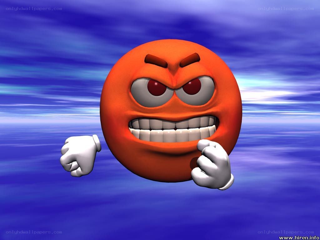 angry orange emoji character