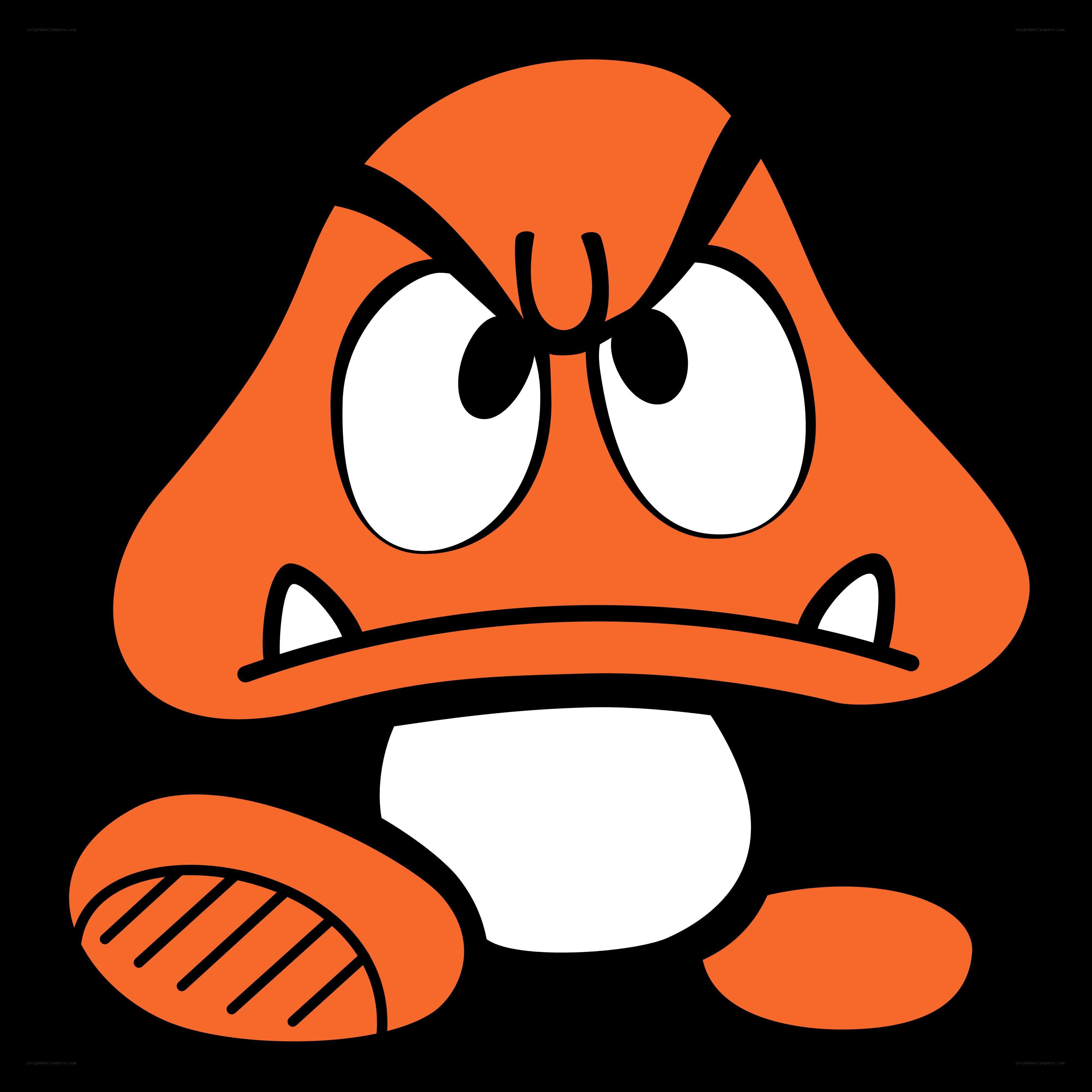 angry orange goomba character