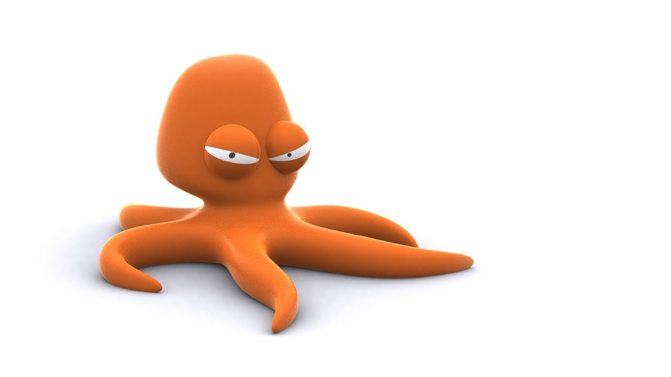 angry orange octopus