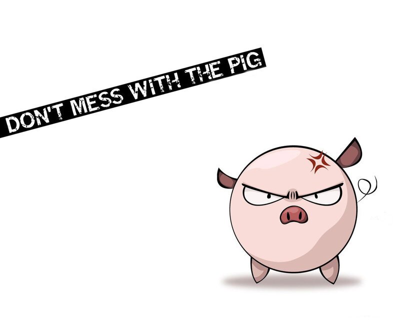 angry pig cartoon