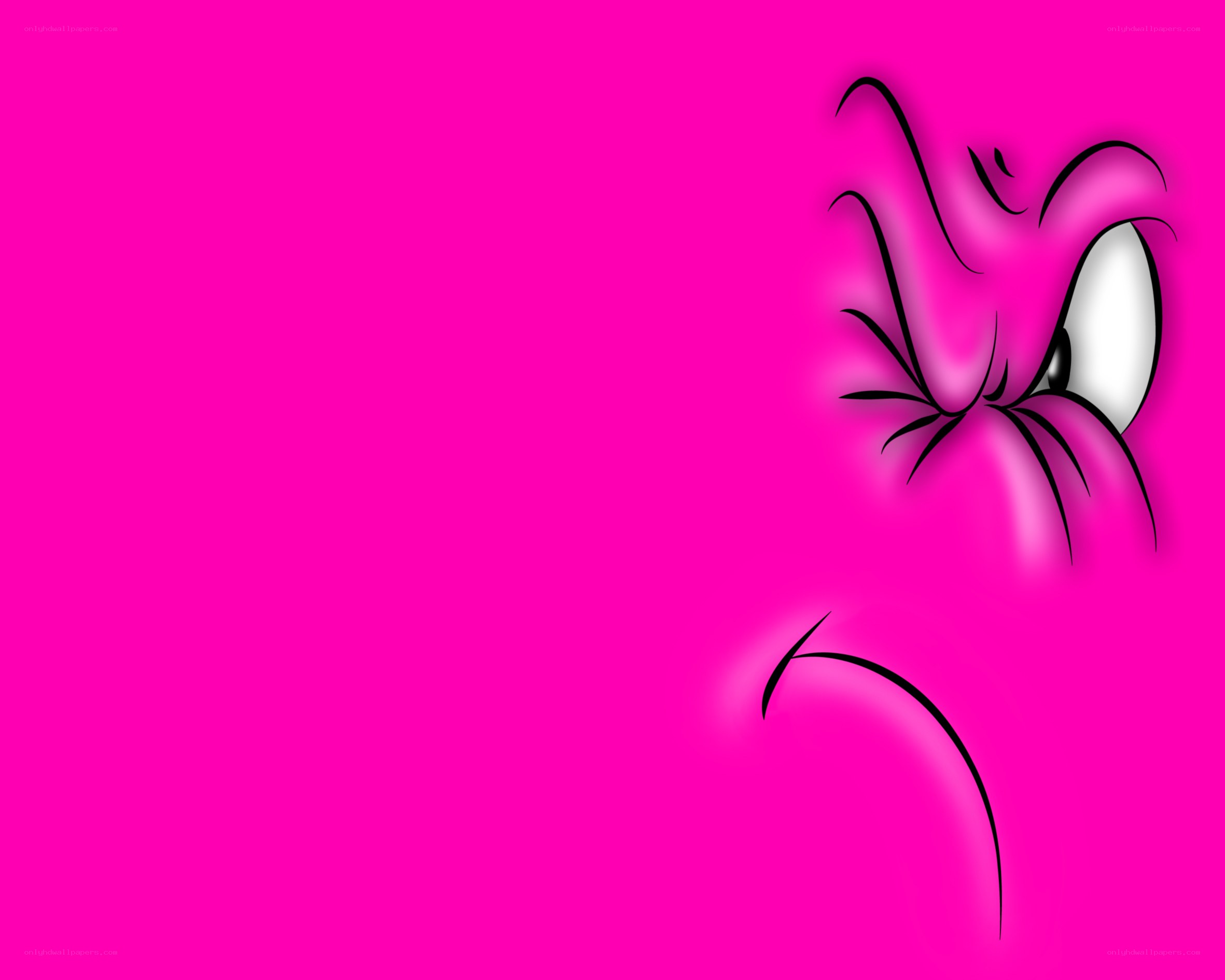 angry pink cartoon face