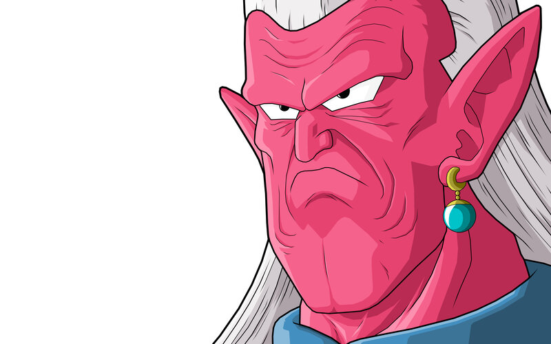 angry pink demon character