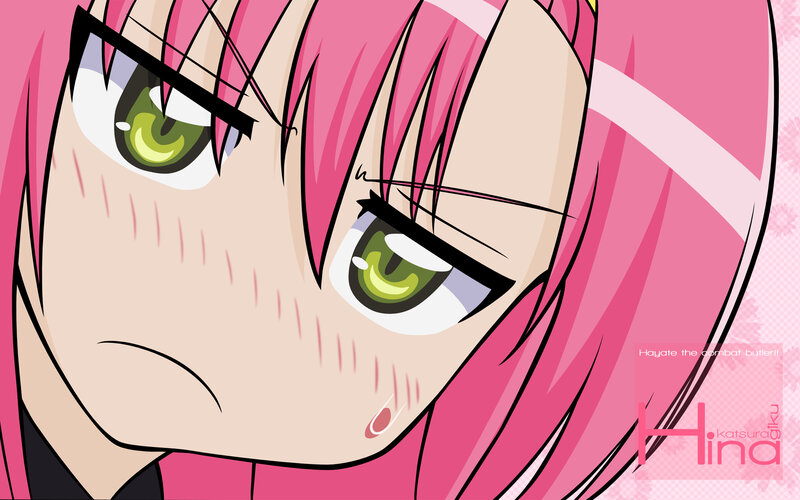 angry pink-haired anime girl