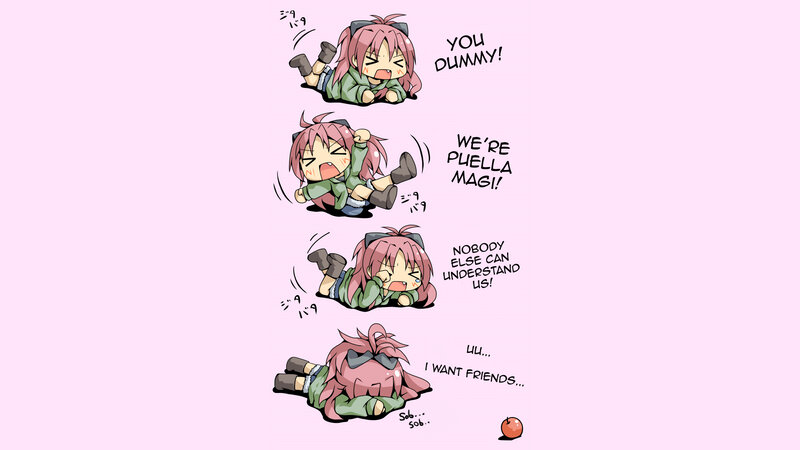 angry pink-haired girl
