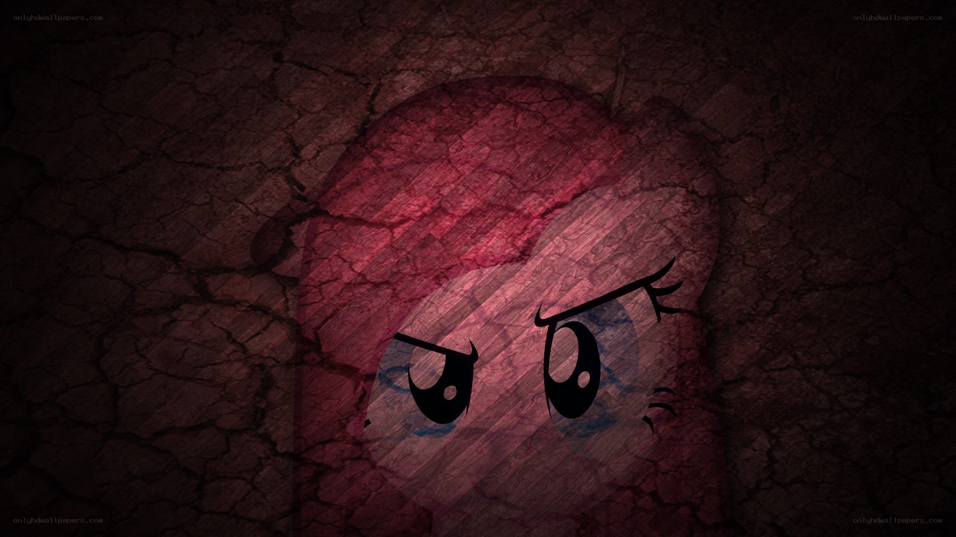 angry pink pony eyes