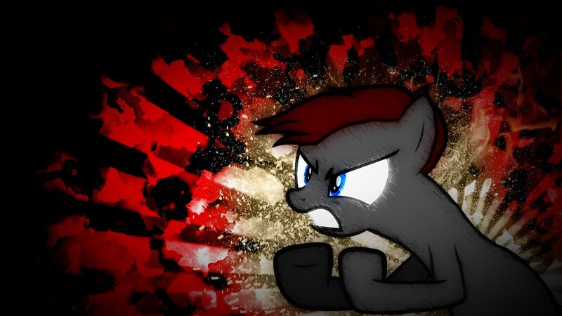 angry pony with red mane