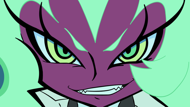 angry purple character face