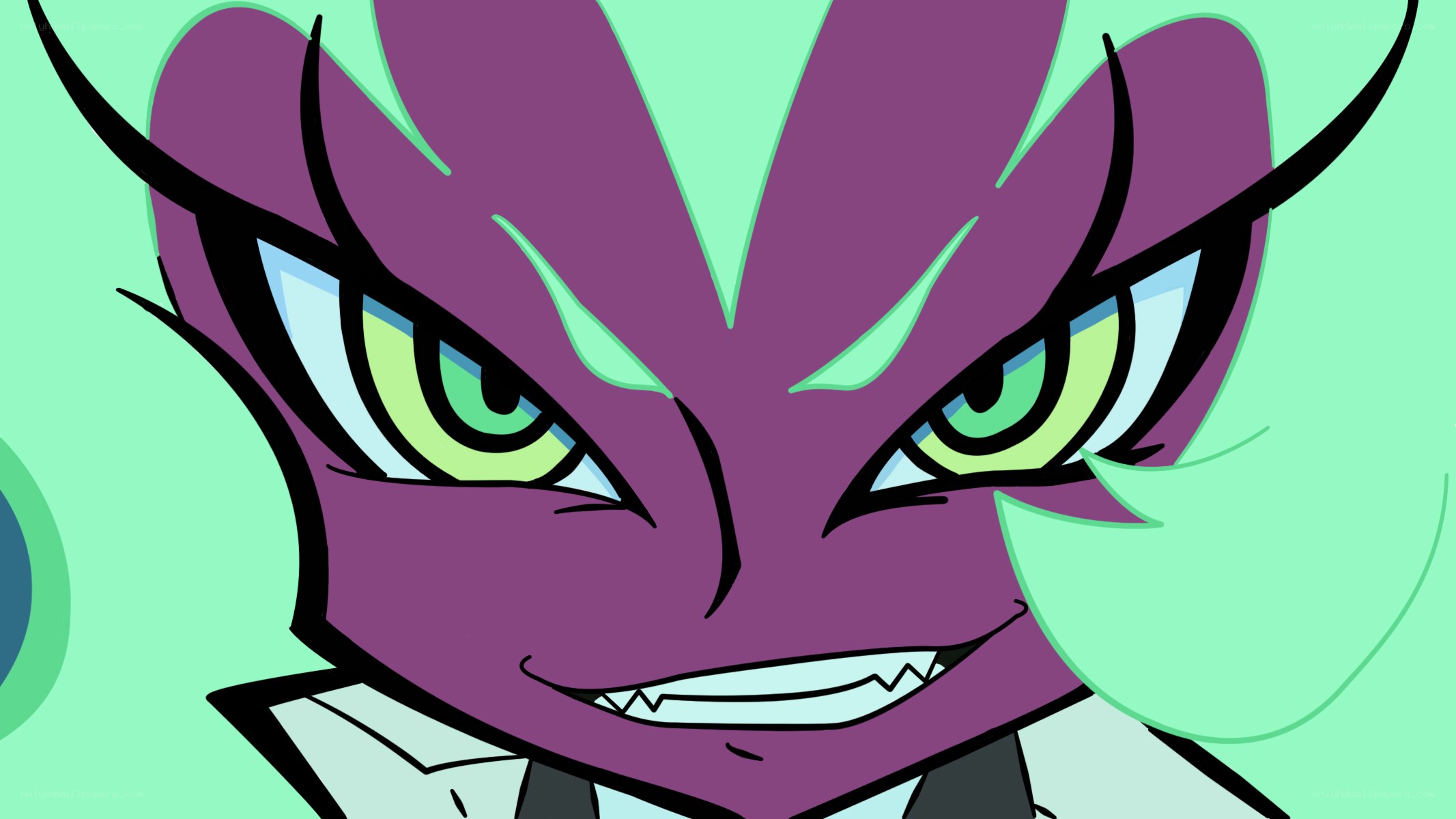 angry purple character face