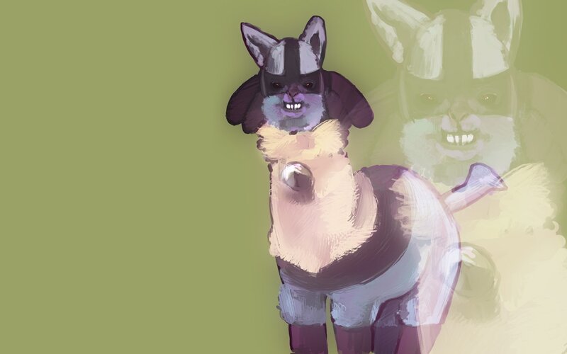 angry rabbit character