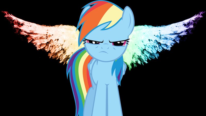 angry rainbow pony