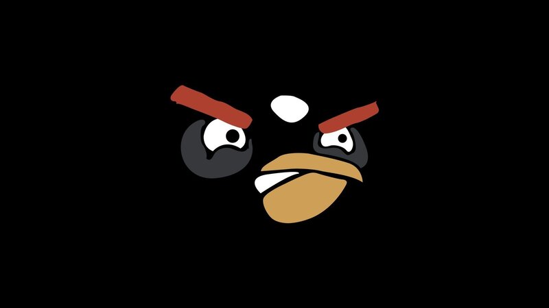 Angry Red Bird — Black, Vector Art
