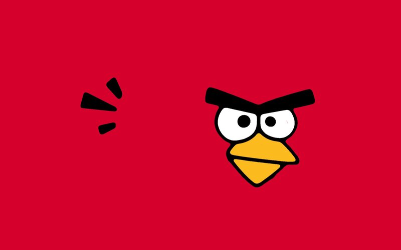 Angry Red Bird — Vector Art, Yellow Beak