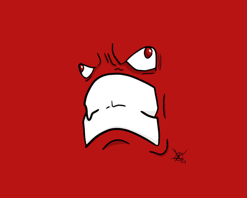 angry red character face
