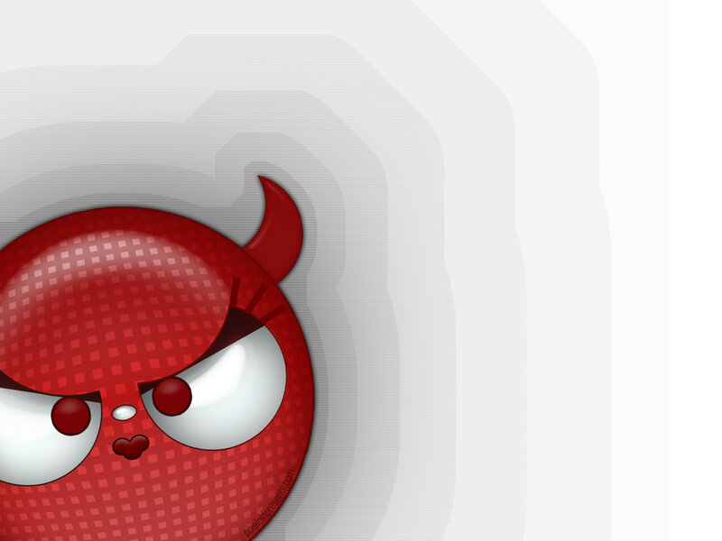 angry red devil character