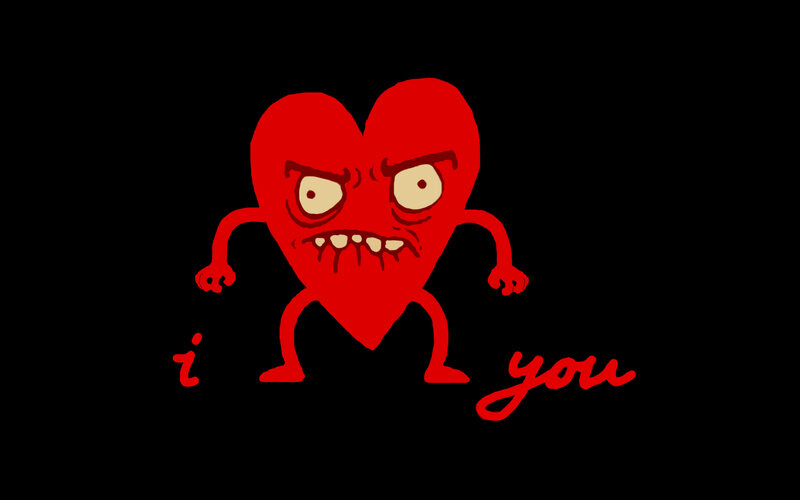 Angry Red Heart Character