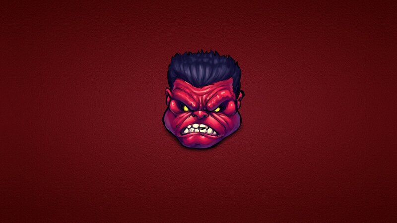 Angry Red Monster Face — Aggressive