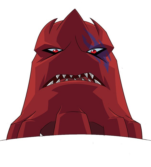 angry red monster face