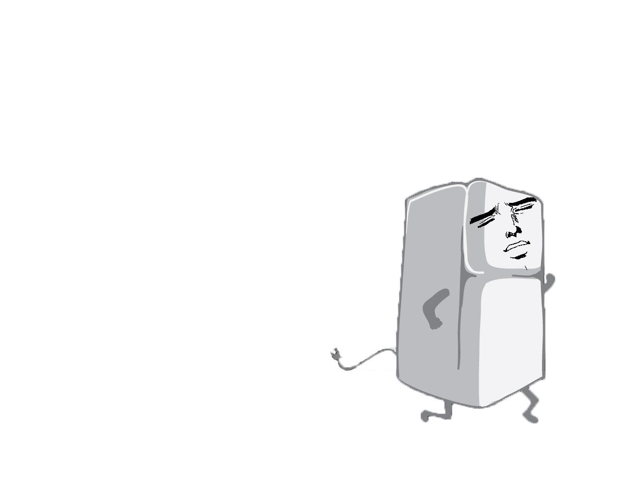 angry refrigerator character