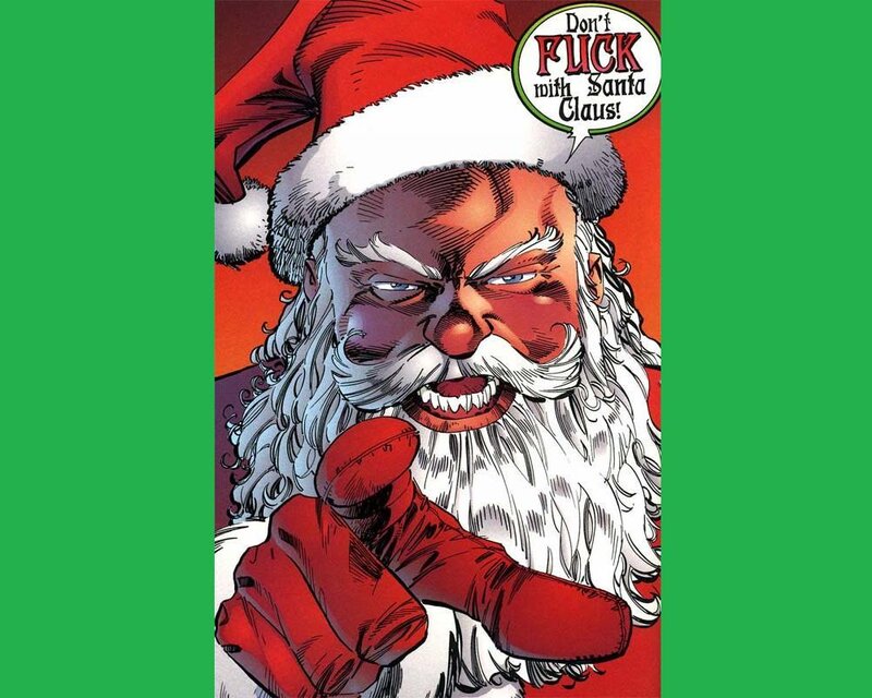 angry santa claus comic panel