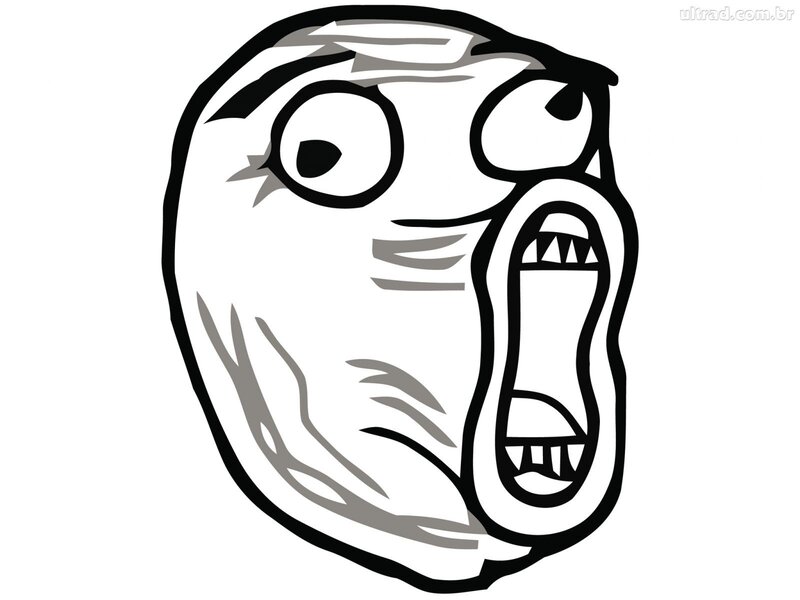 Angry Screaming Face — Black