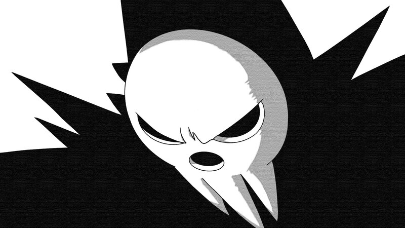 angry skull character
