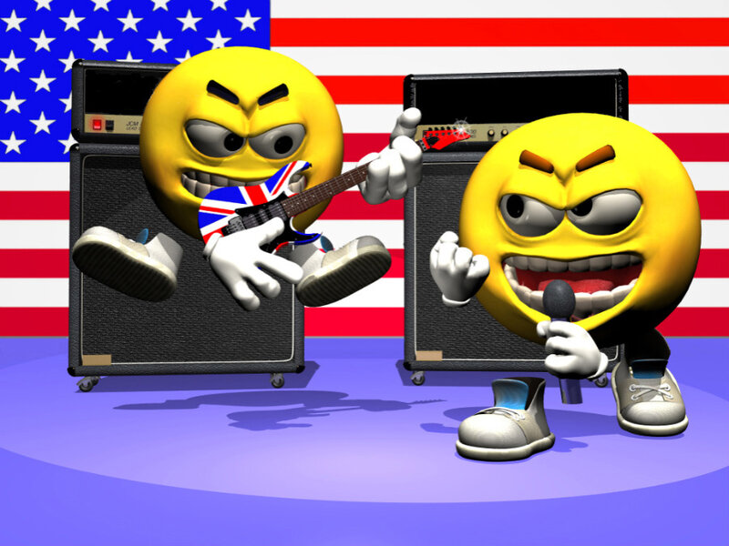 angry smiley band performs