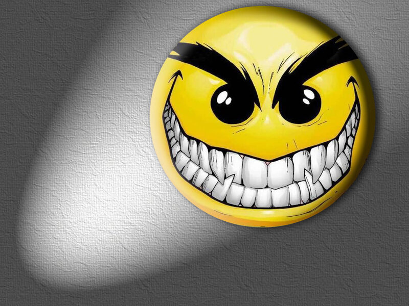 Angry Smiley Face — Yellow