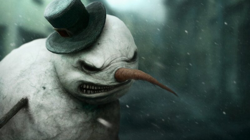 Angry Snowman — White