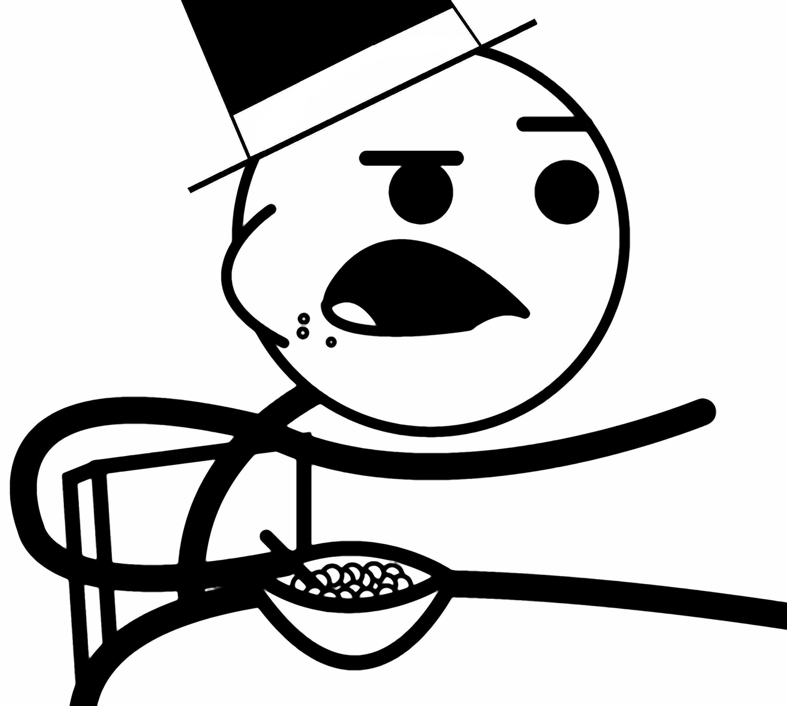 angry stick figure eating