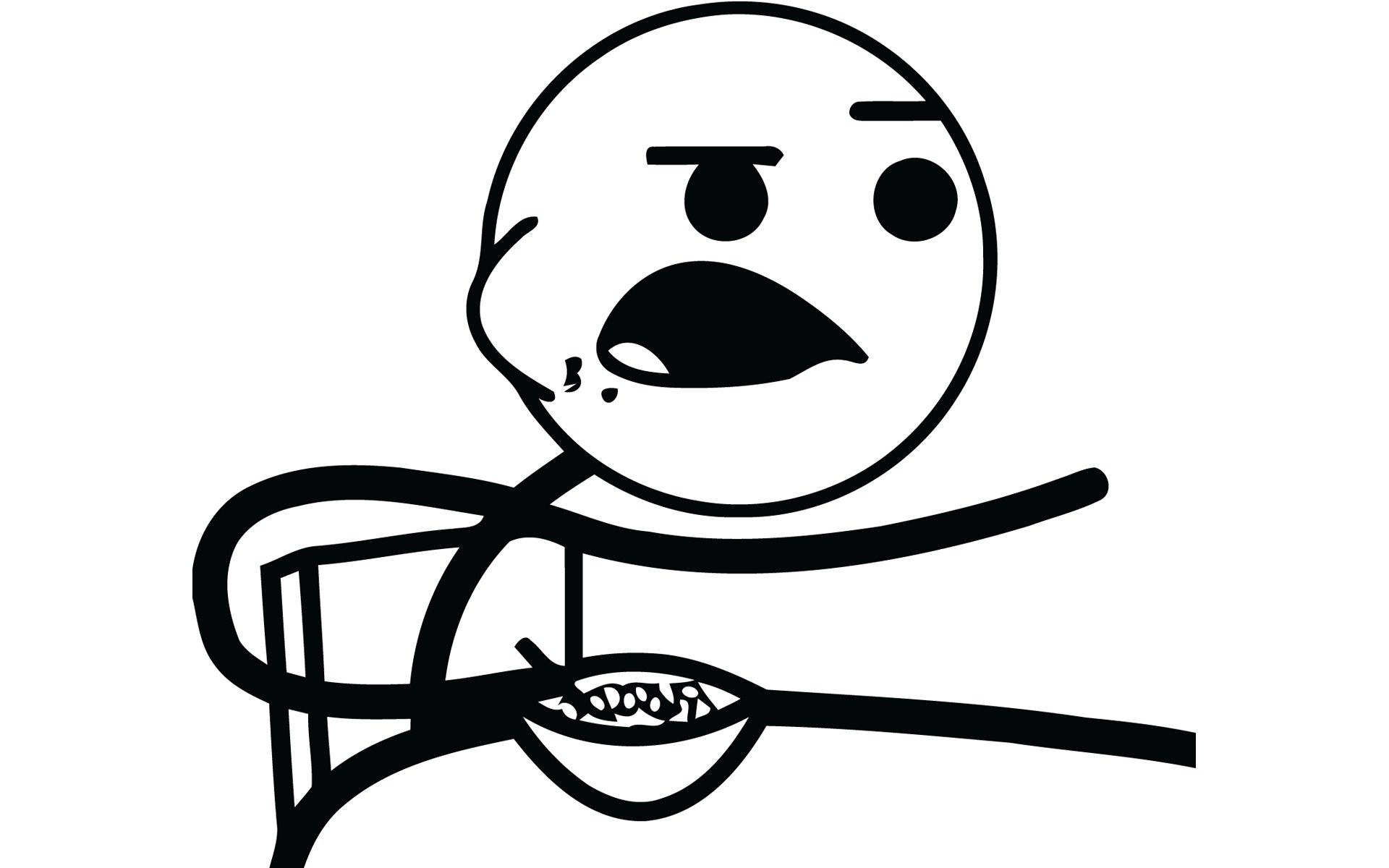 angry stick figure eating