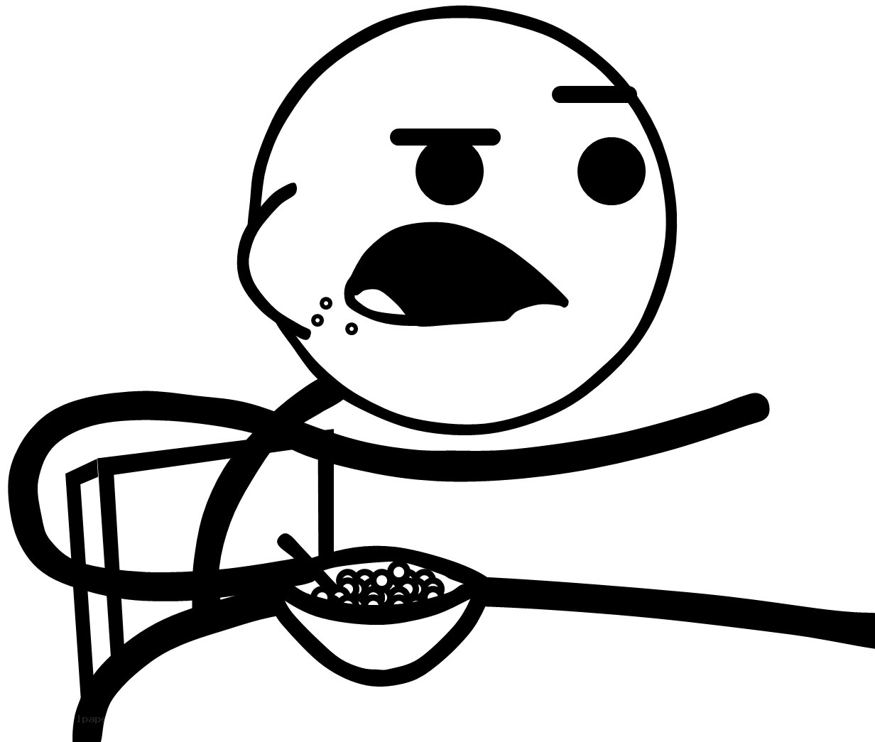 angry stick figure eating cereal