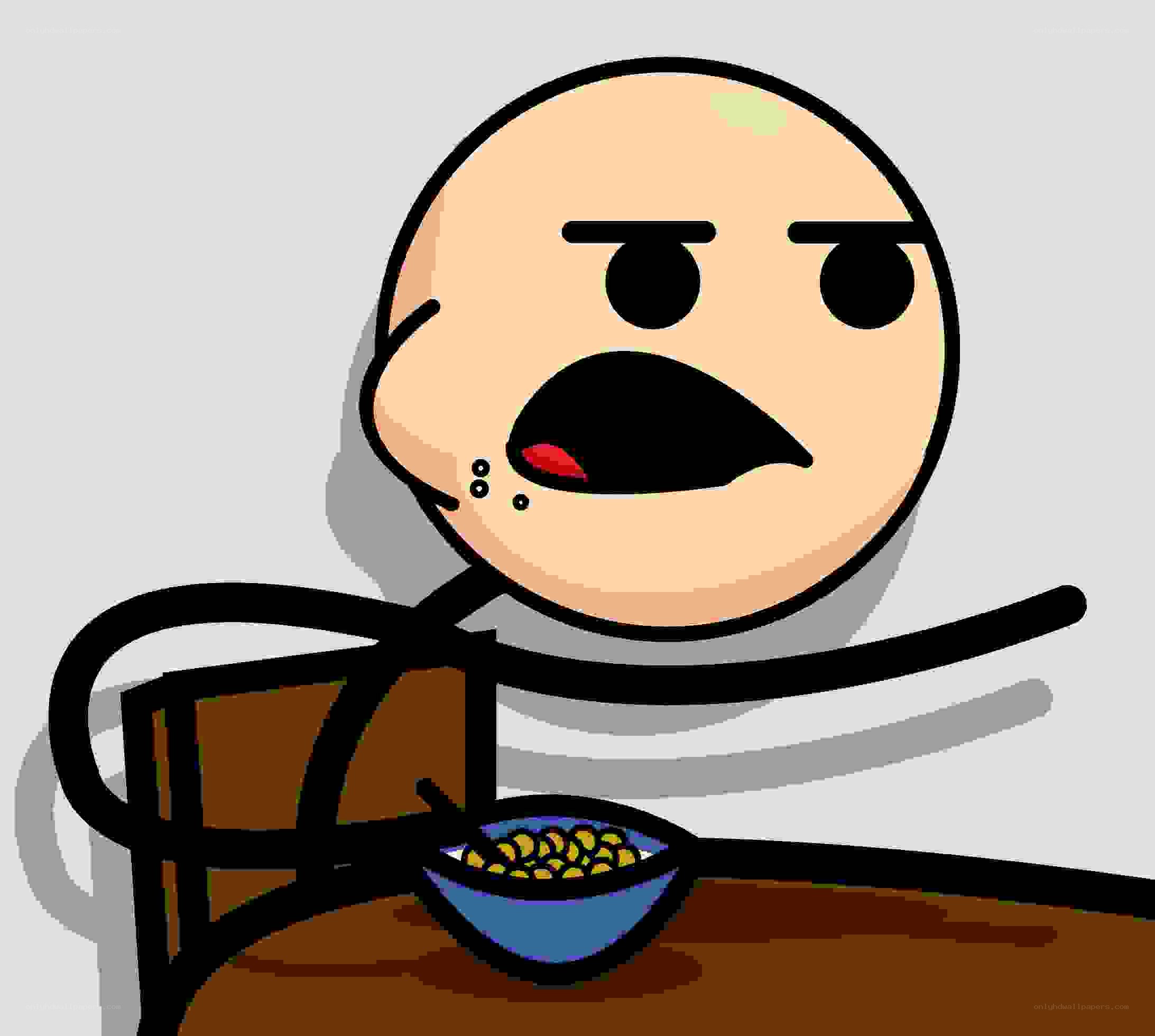angry stick figure eating cereal