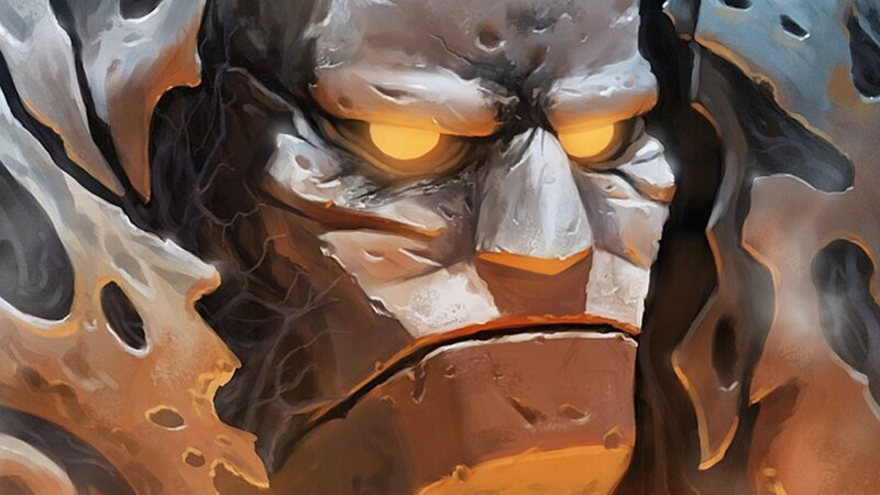 angry stone golem face
