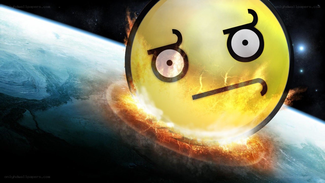 angry sun emoji over earth
