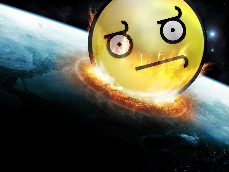 Angry Sun Emoji — Yellow, Dramatic