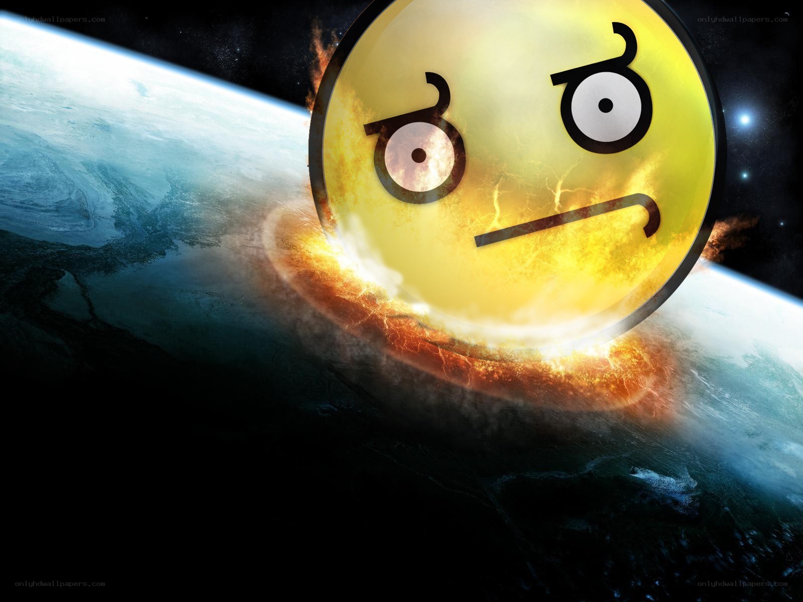 angry sun over earth