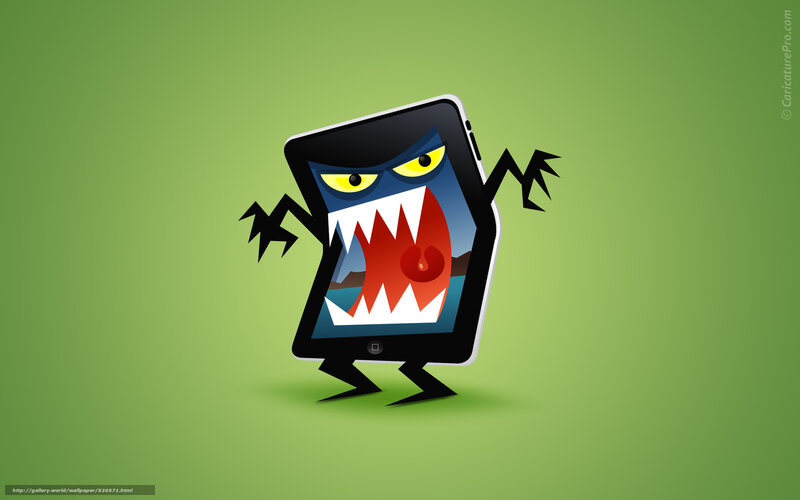 Angry Tablet Monster — Green