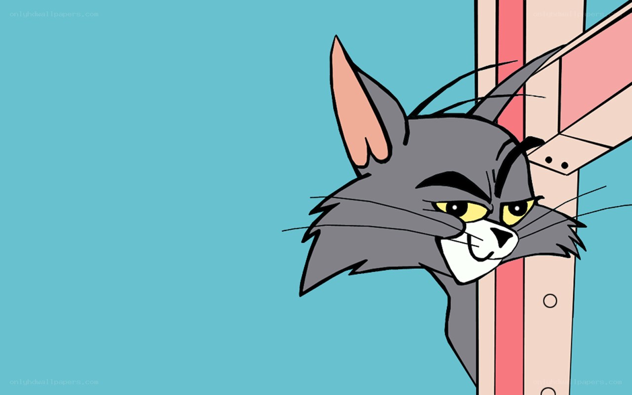angry tom peeking from corner