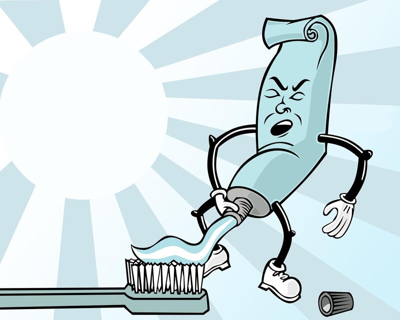 Angry Toothpaste Tube — Blue