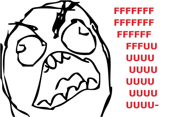 Angry Troll Face — Black, Aggressive