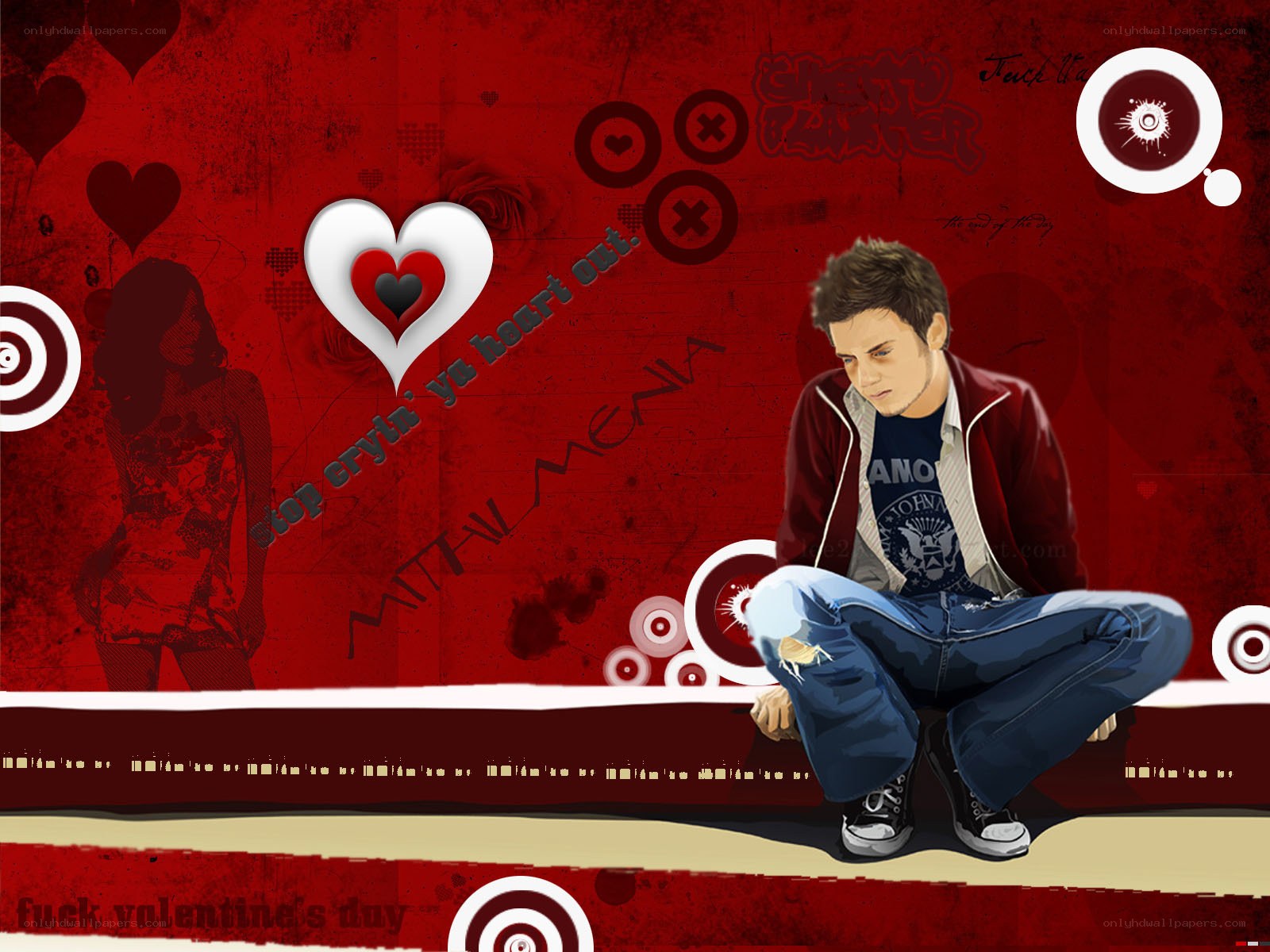 angry valentine's day art