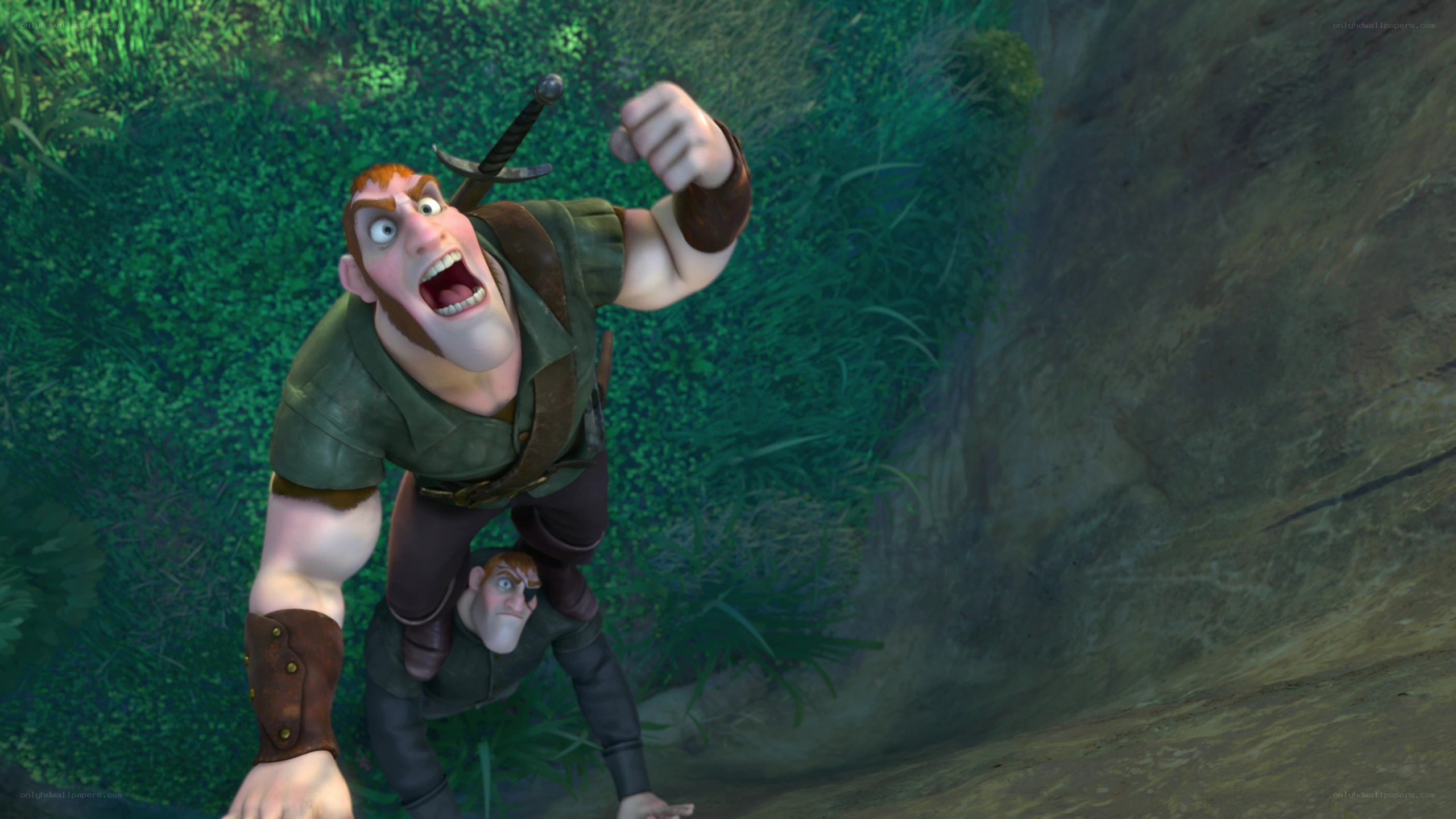 angry warrior in forest