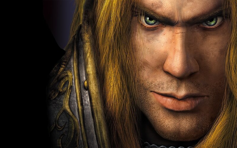 angry warrior with green eyes