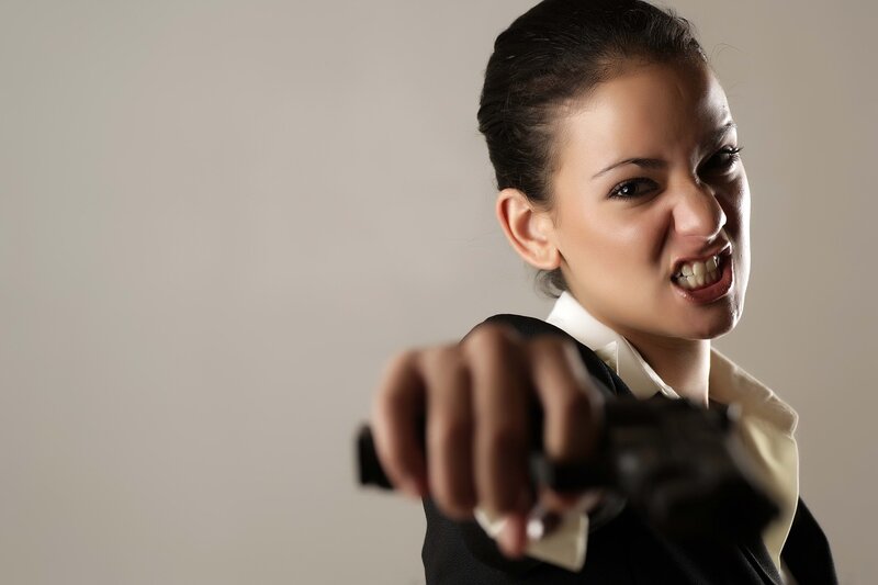 angry woman pointing finger