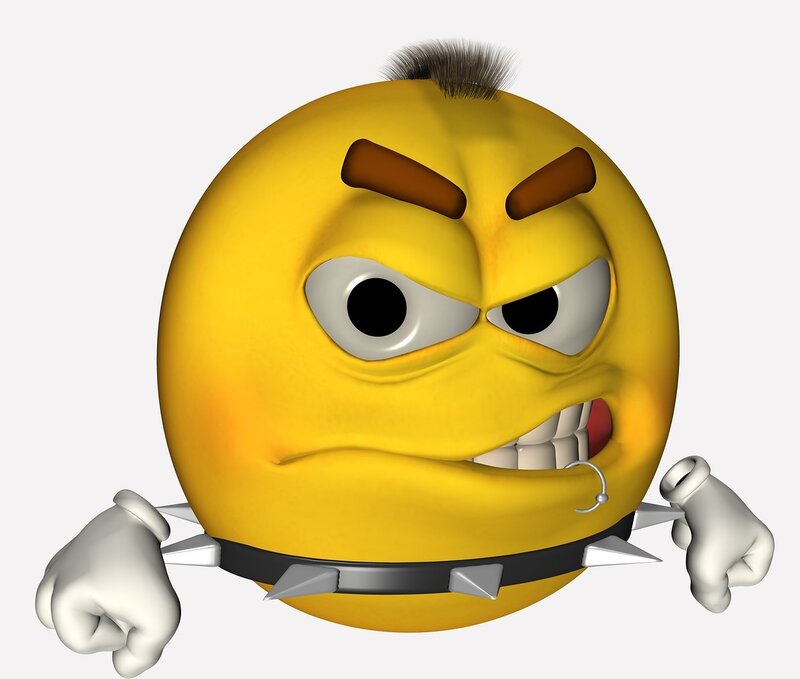 Angry Yellow Emoji Character