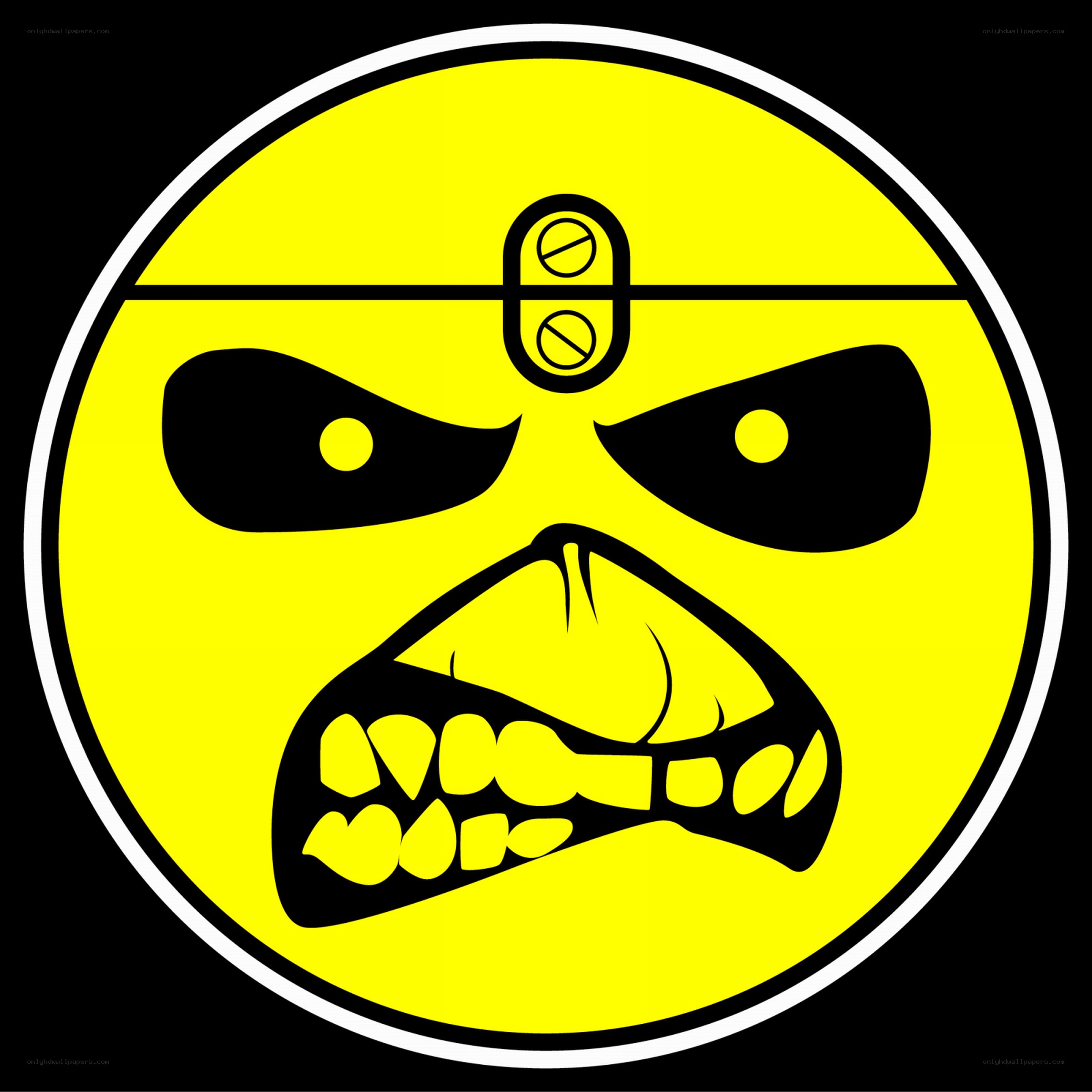 angry yellow face logo